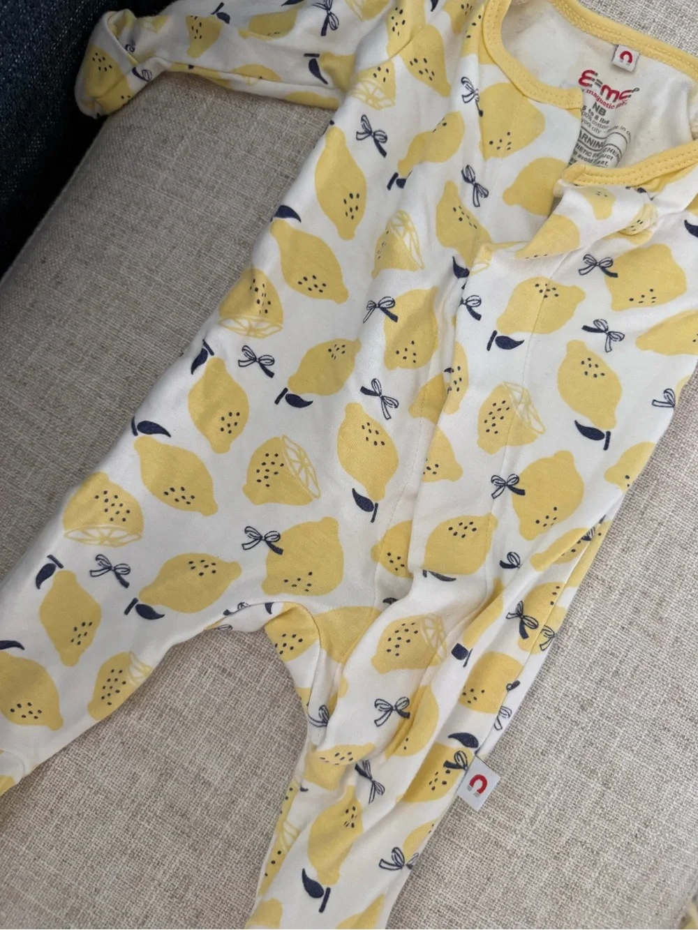 Magnetic Me Yellow Lemon Print Footed One-Piece